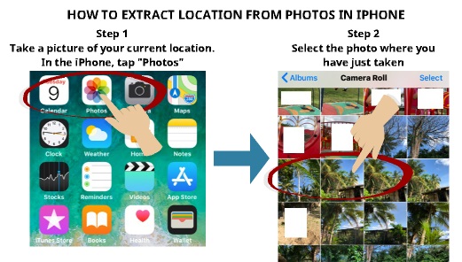 How to extract location from photos in iPhone 1