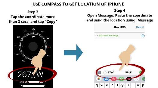 Use Compass to get location of iPhone 2