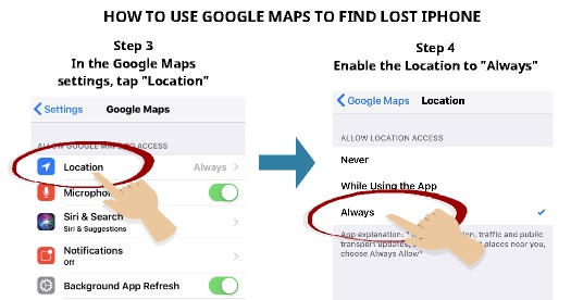 How to Activate Google Maps Location Sharing Step 3 and Step 4