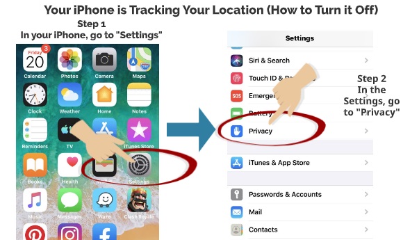 iPhone is tracking your location step 1 step 2